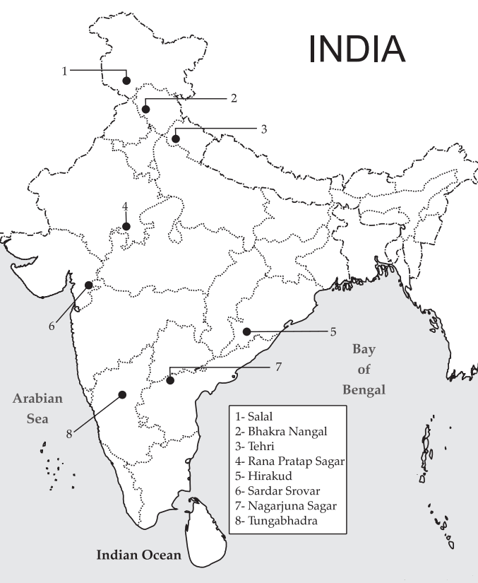 Major River and Dams of India from Water Resources